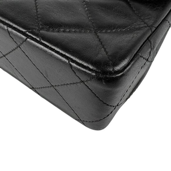 CHANEL Matelasse Double Flap Chian Shoulder Bag Black/Gold/Silver - Picture 7 of 13